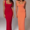 JLUXLABEL Red/Orange Keidi Reversible Maxi Dress
