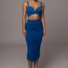 JLUXLABEL Royal Blue Extend Your Stay Skirt Set