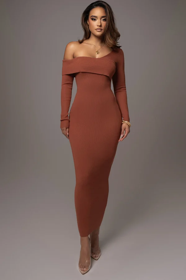 JLUXLABEL Rust Harper Knit Maxi Dress