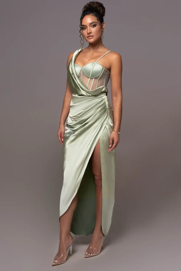 JLUXLABEL Sage Anastacia Drape Maxi Dress