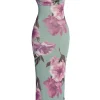 JLUXLABEL Sage Floral Slinky Visions Of You Maxi Dress