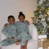 Kids JLUXLABEL Sage Home For The Holidays Kids Pajama Set