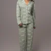 JLUXLABEL Sage Home For The Holidays Adult Pajama Set