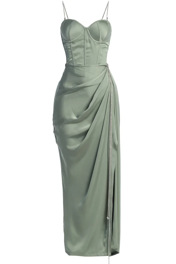 JLUXLABEL Sage Leo Matte Satin Bustier