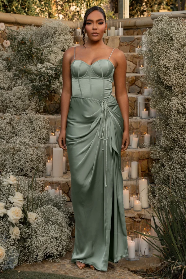 JLUXLABEL Sage Leo Matte Satin Bustier