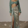JLUXLABEL Sage Positano Printed Sarong Skirt