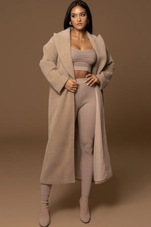 JLUXLABEL Sand Chelsie Longline Coat