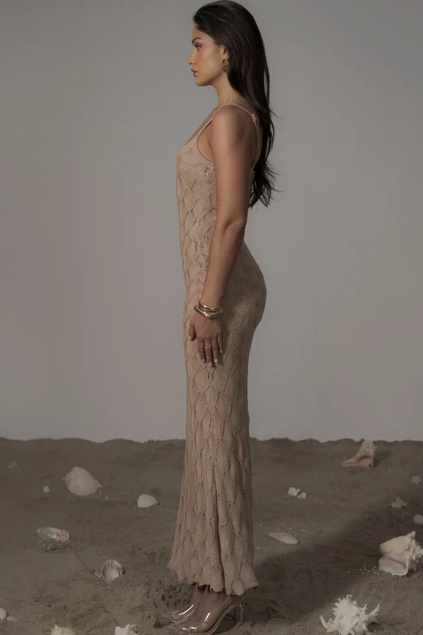 JLUXLABEL Sand Gabriela Knit Maxi Dress