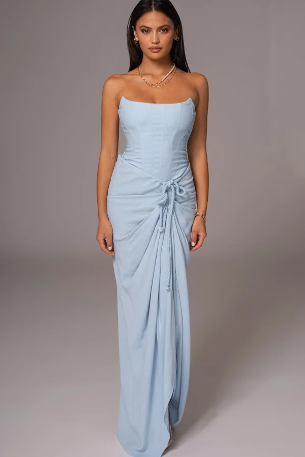 JLUXLABEL Sky Blue Fenix Reversible Linen Corset