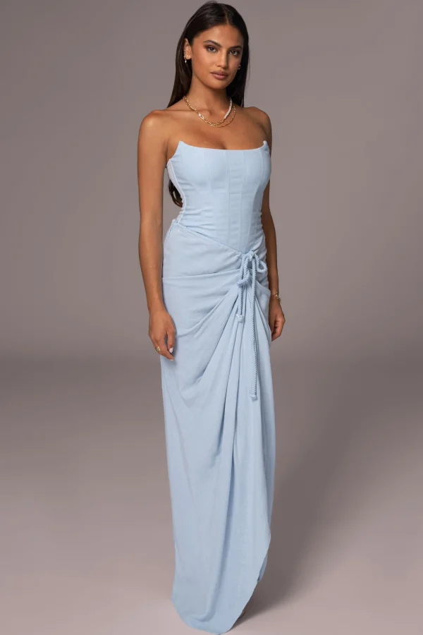 JLUXLABEL Sky Blue Fenix Reversible Linen Corset