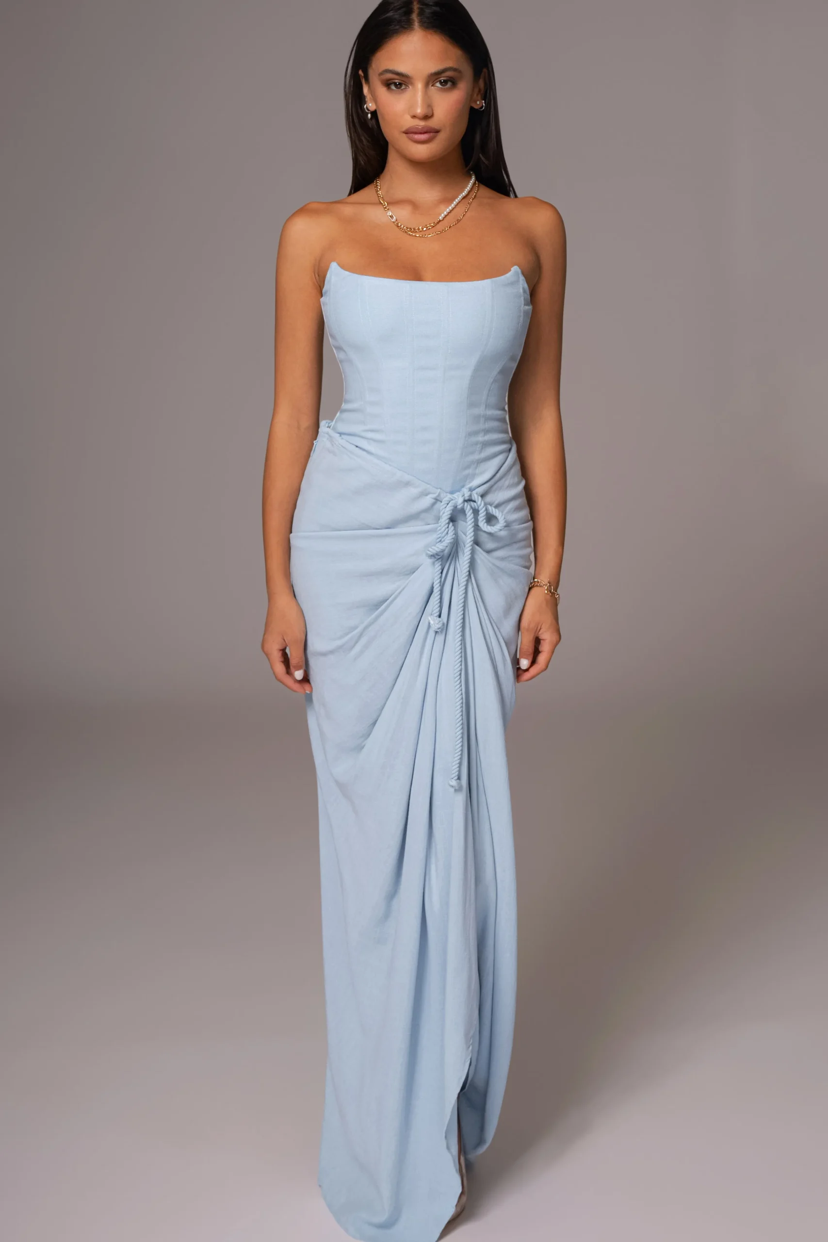 sky_blue_noelia_linen_sli_1.webp JLUXLABEL Sky Blue Noelia Linen Slit Skirt