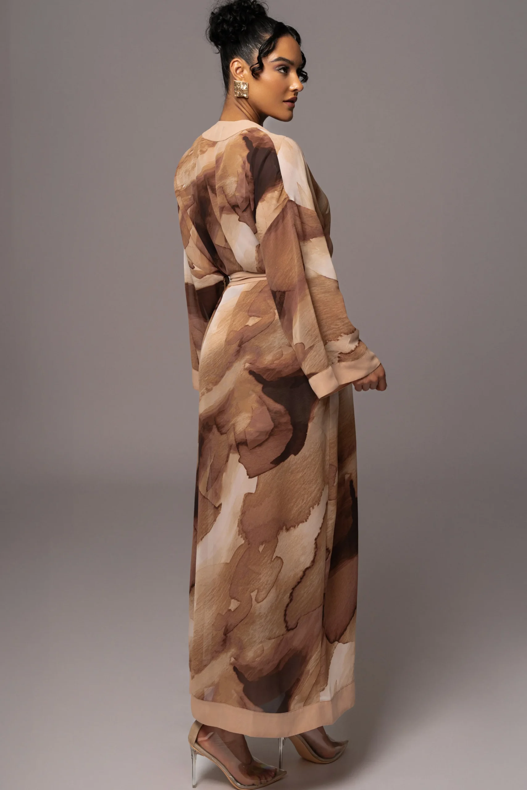 tan_abstract_alissa_print_7.webp JLUXLABEL Tan Abstract Alissa Printed Duster