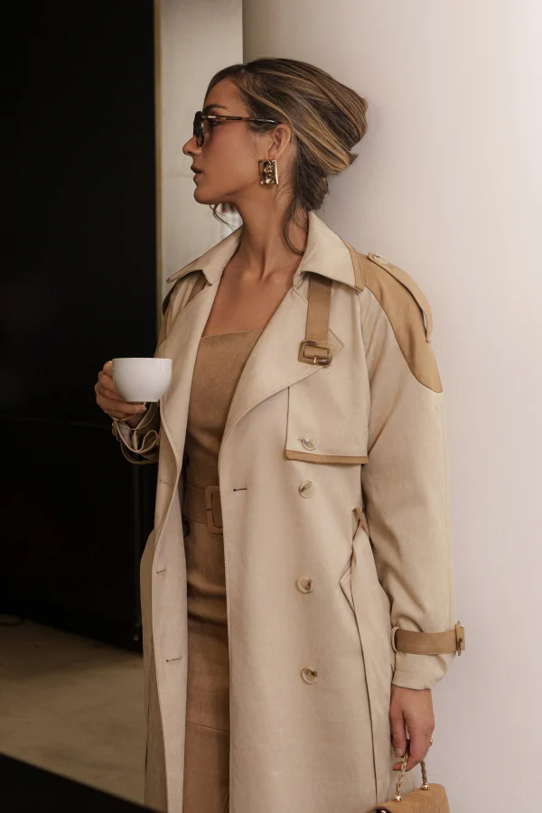 JLUXLABEL Tan Elite Suede Coat