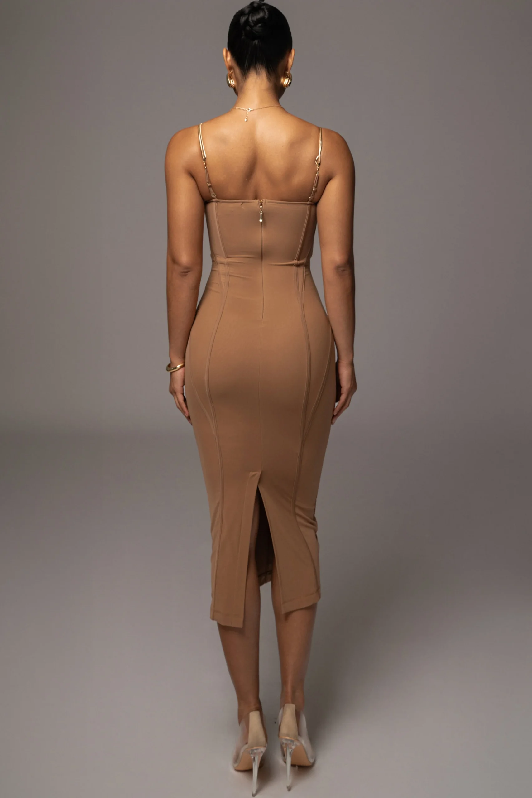 tan_escape_mesh_midi_dres_12.webp JLUXLABEL Tan Escape Mesh Midi Dress