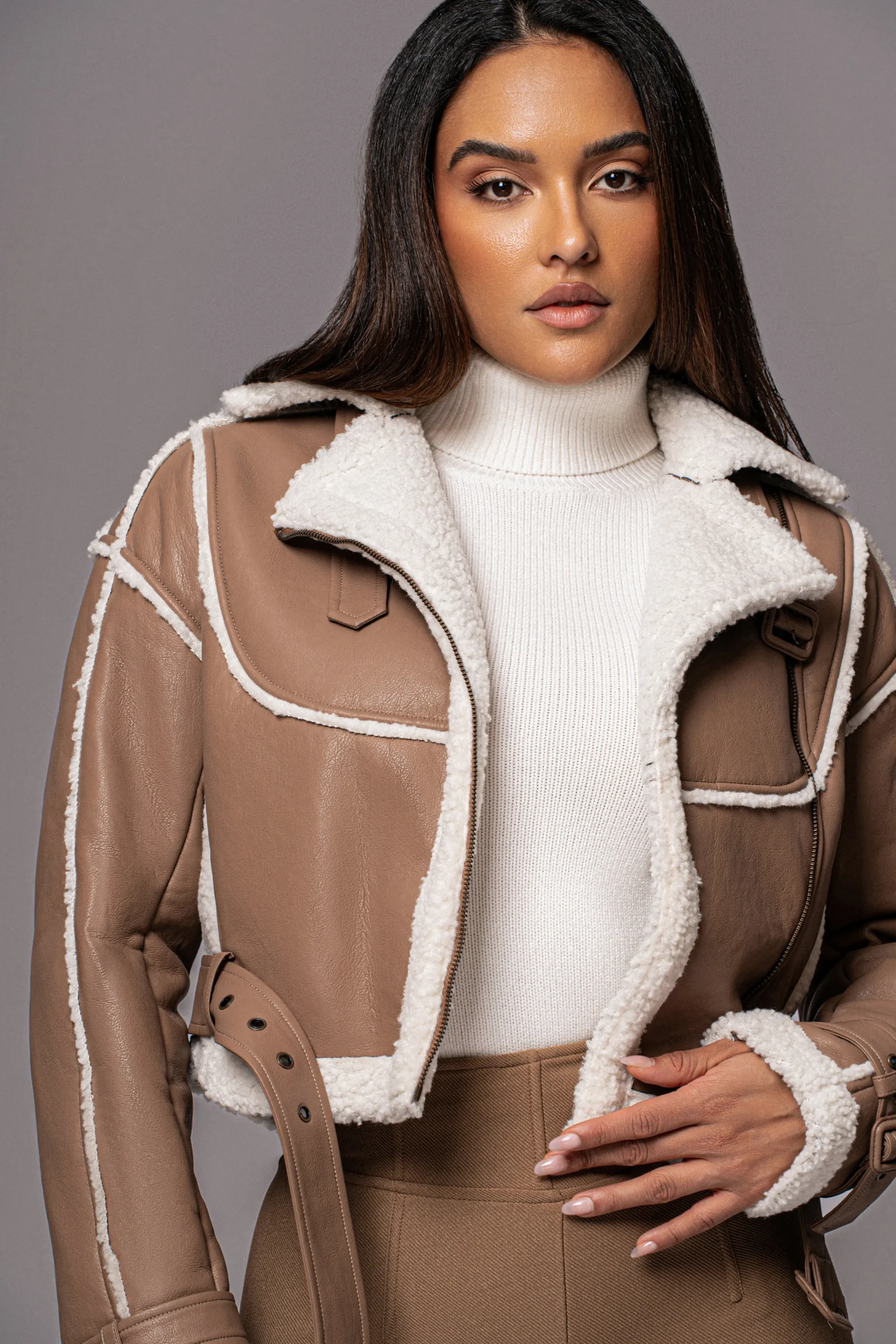 tan_faux_leather_sherpa_j_0.webp JLUXLABEL Tan Faux Leather Sherpa Jacket