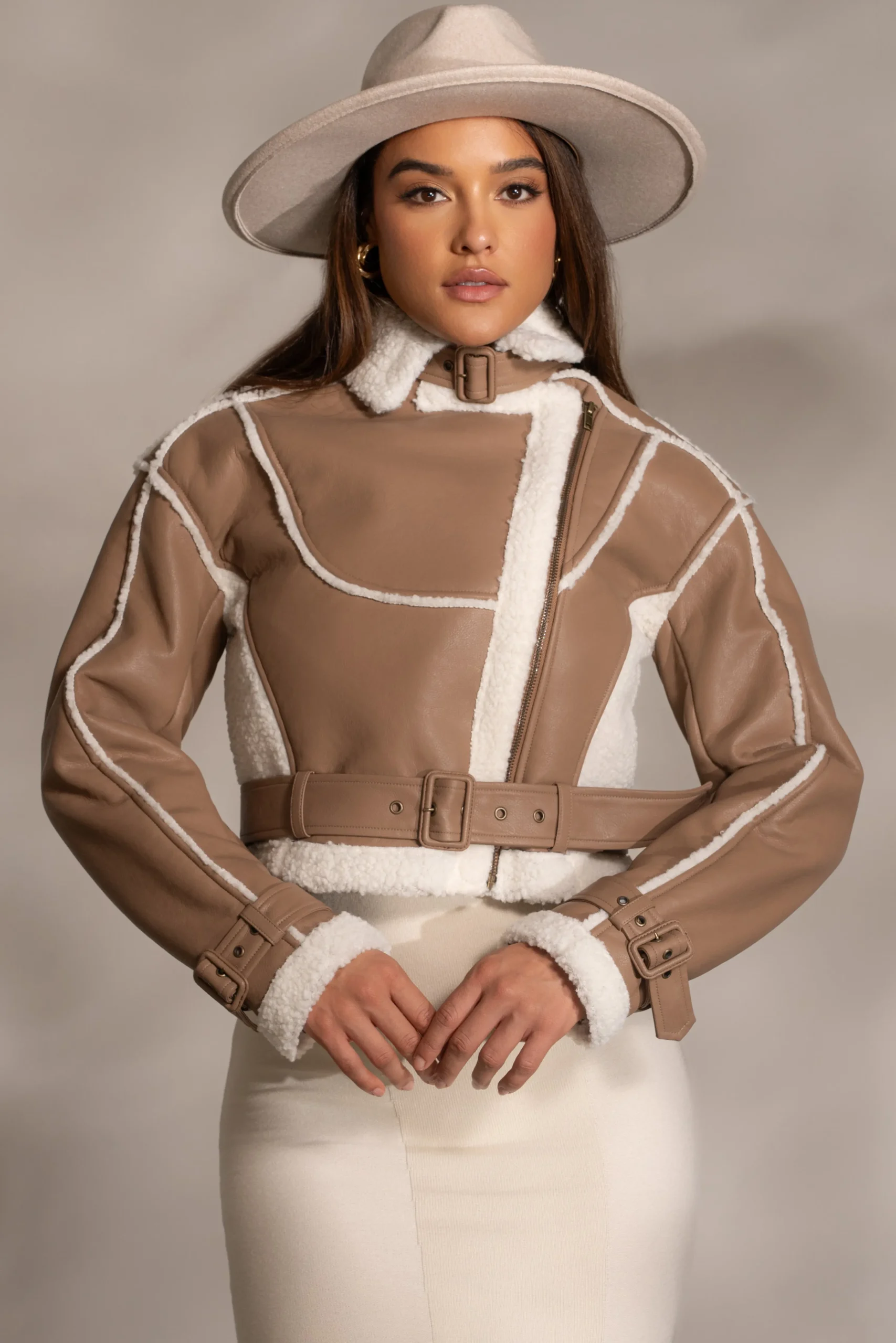 tan_faux_leather_sherpa_j_7.webp JLUXLABEL Tan Faux Leather Sherpa Jacket