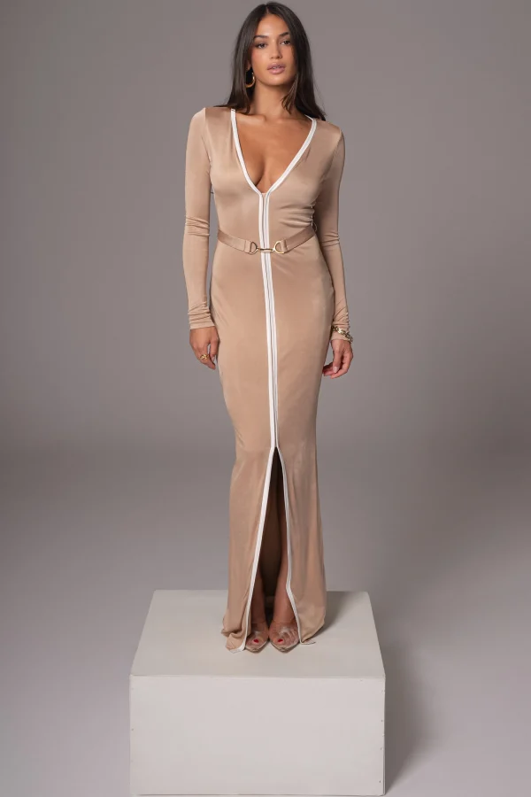 JLUXLABEL Tan Juki Maxi Dress
