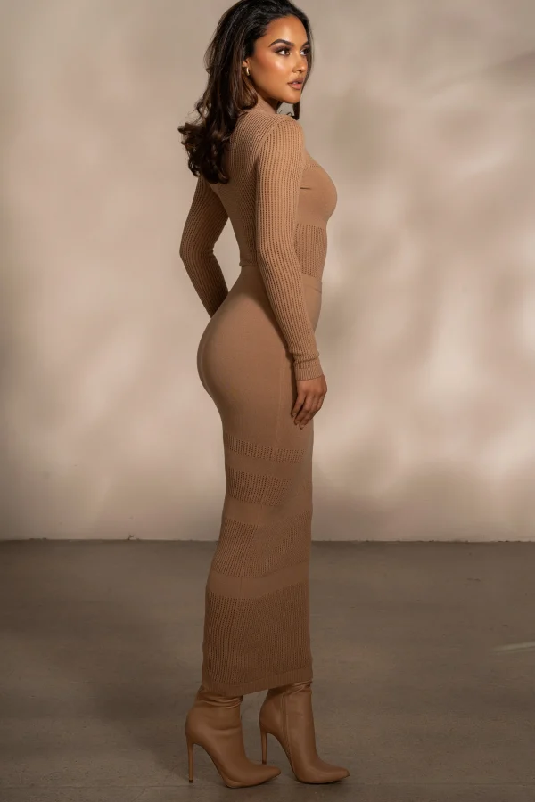JLUXLABEL Tan Klaudette Knit Bodysuit