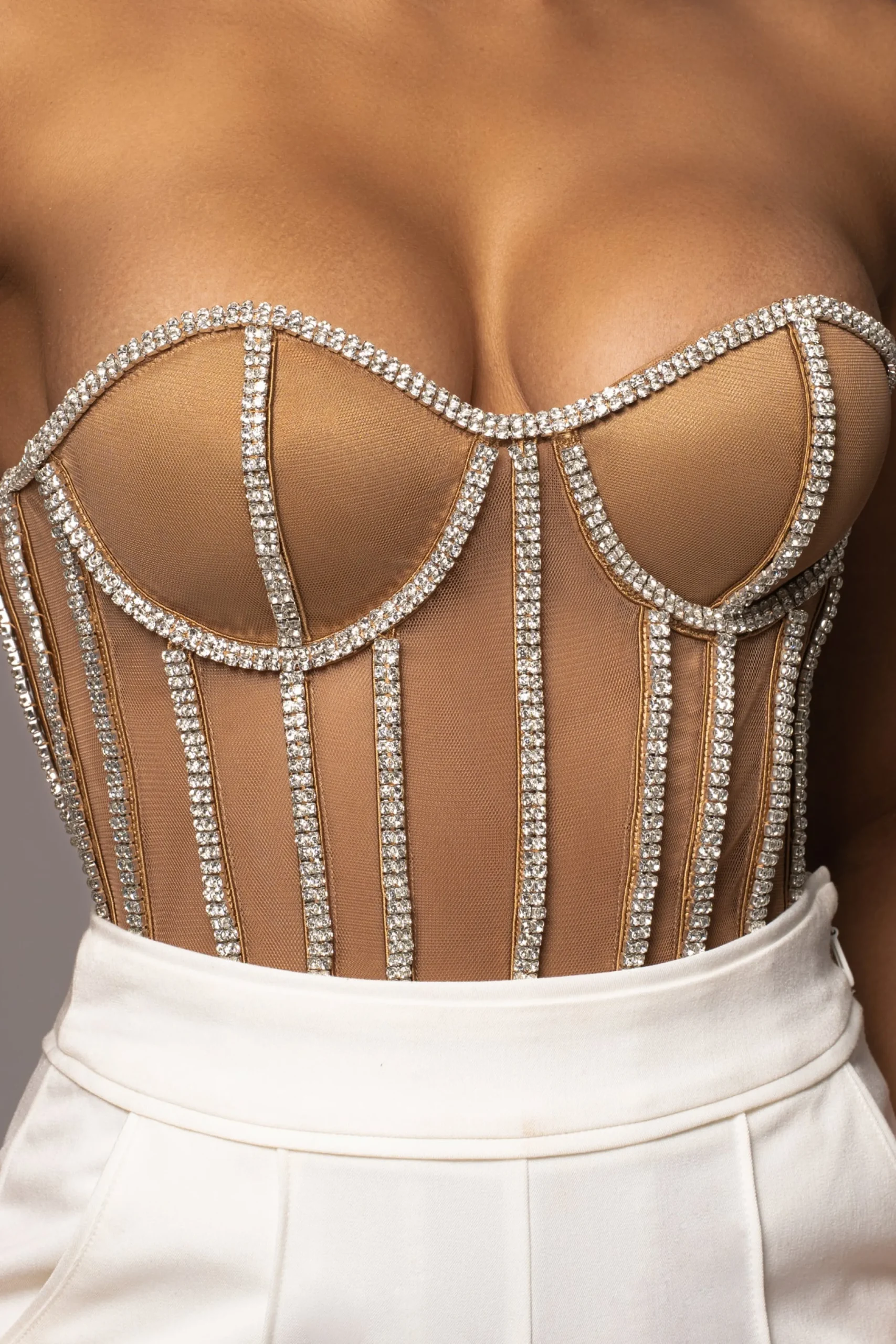 tan_limited_edition_rhine_2.webp JLUXLABEL Tan Limited Edition Rhinestone Crystal Corset