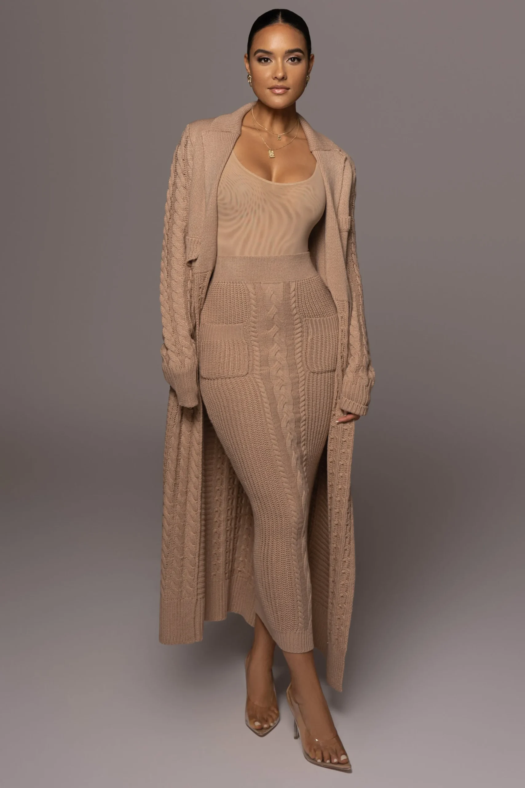 tan_missy_cable_sweater_m_3.webp JLUXLABEL Tan Missy Cable Sweater Midi Skirt