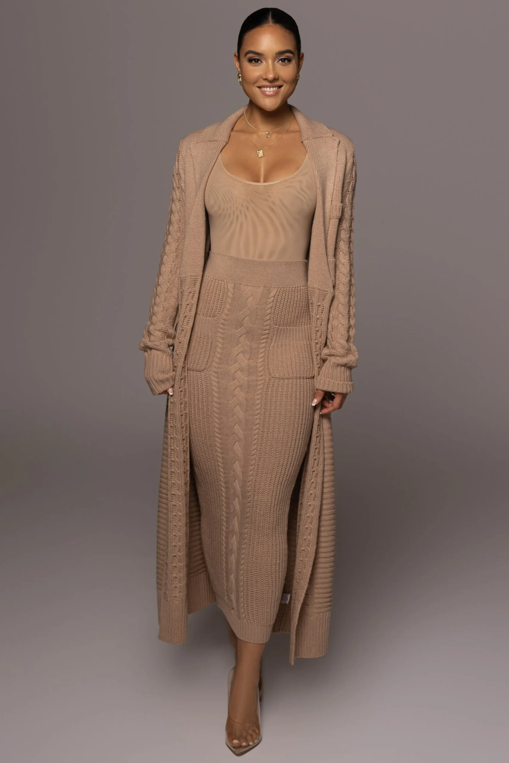 tan_missy_cable_sweater_m_6.webp JLUXLABEL Tan Missy Cable Sweater Midi Skirt