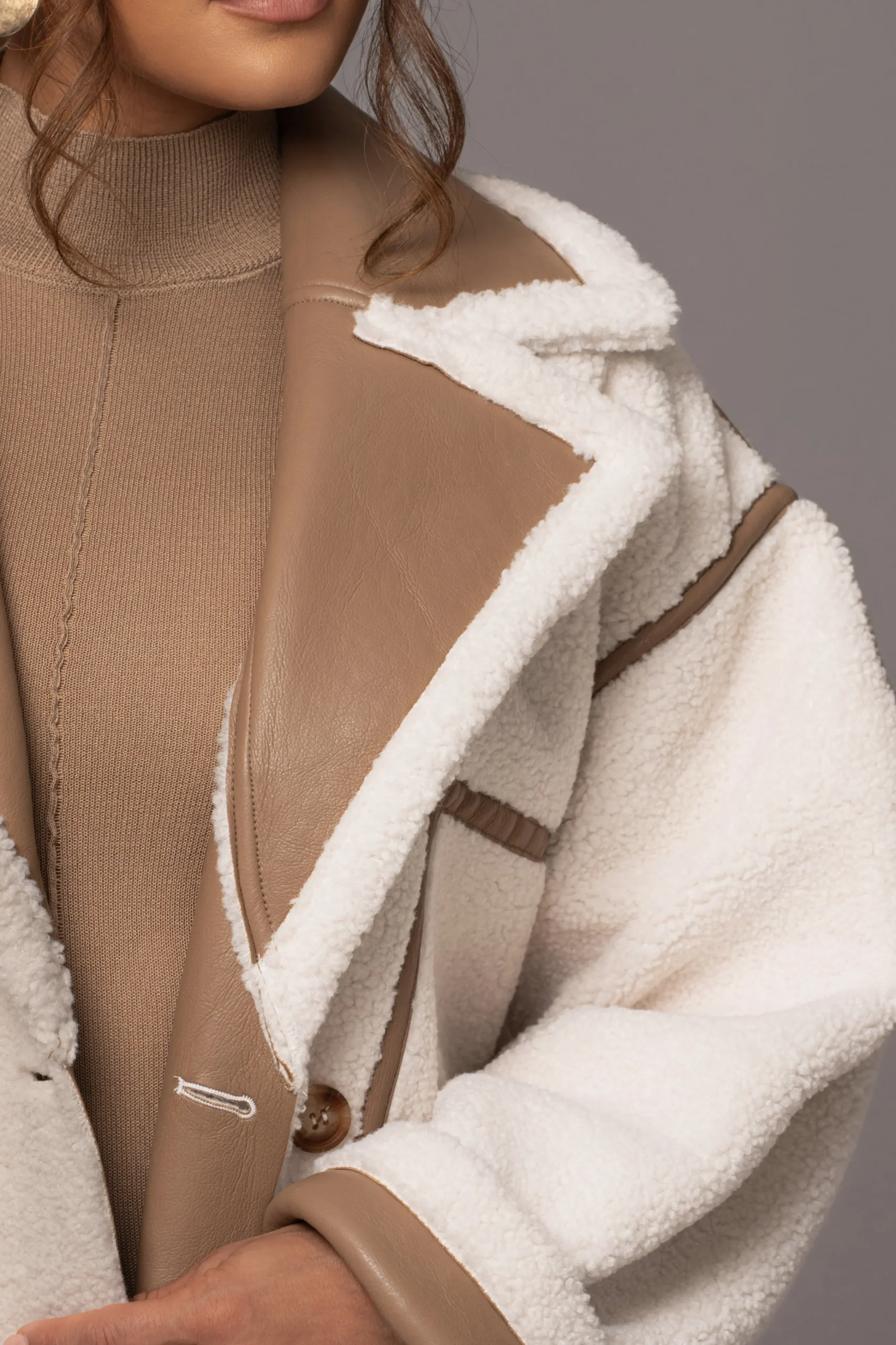 tan_never_settle_reversib_12.webp JLUXLABEL Tan Never Settle Reversible Teddy Jacket