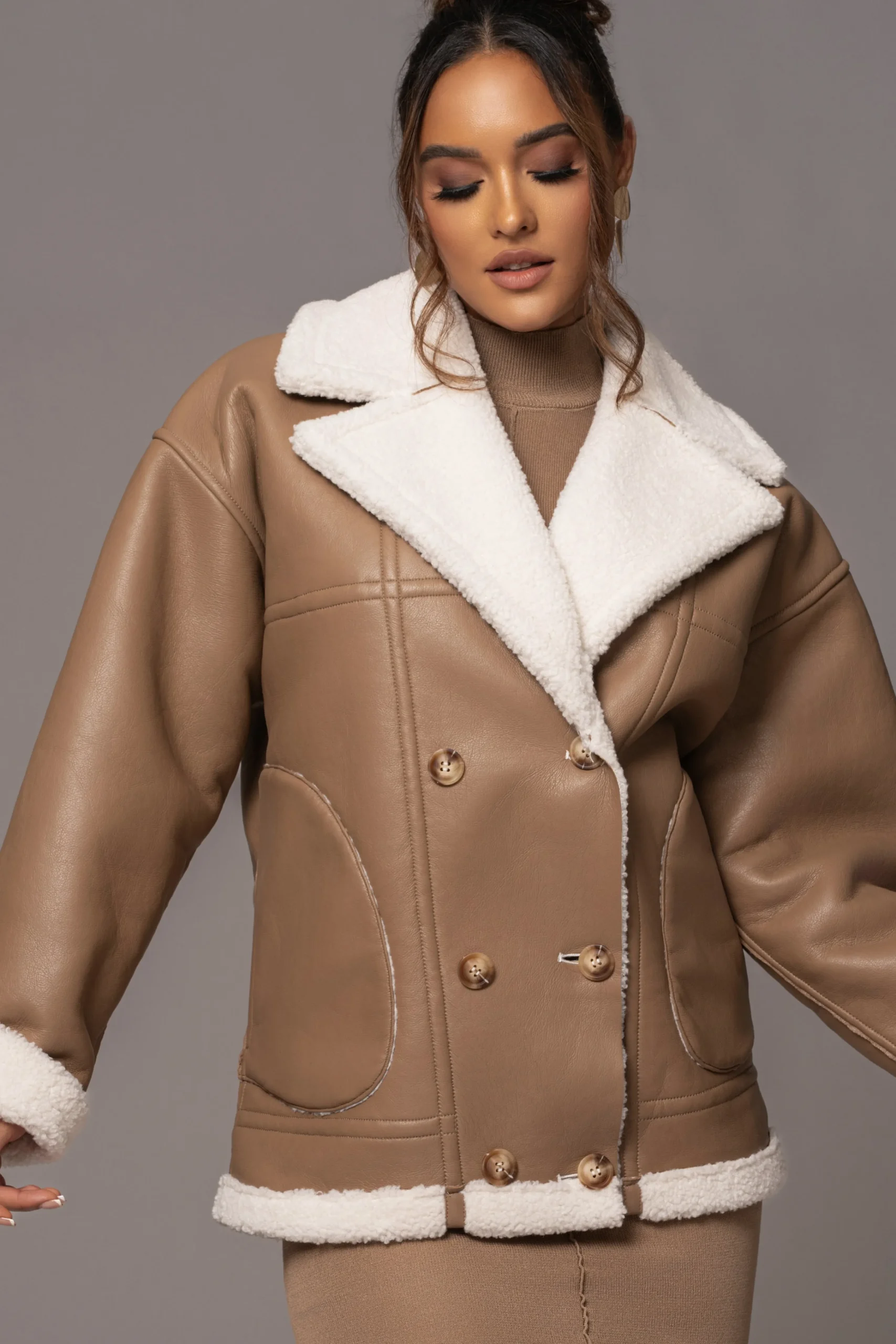tan_never_settle_reversib_9.webp JLUXLABEL Tan Never Settle Reversible Teddy Jacket