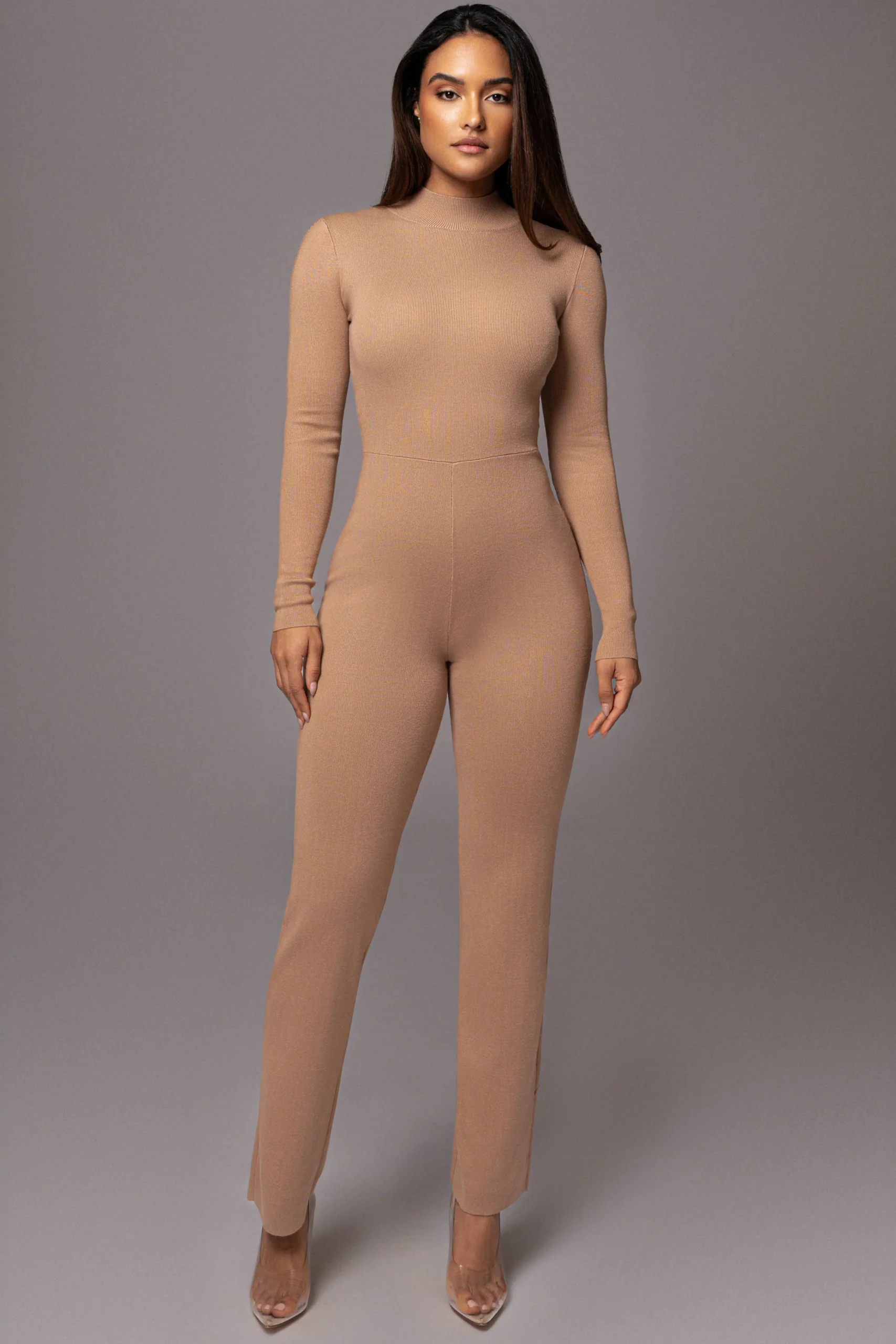 tan_noel_sweater_knit_jum_0.webp JLUXLABEL Tan Noel Sweater Knit Jumpsuit