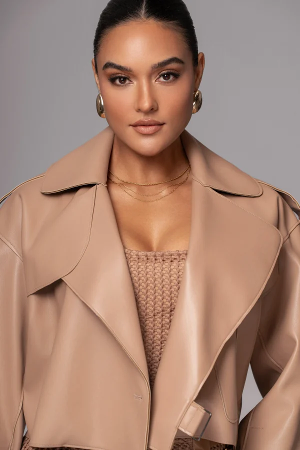 JLUXLABEL Tan Raja Faux Leather Jacket