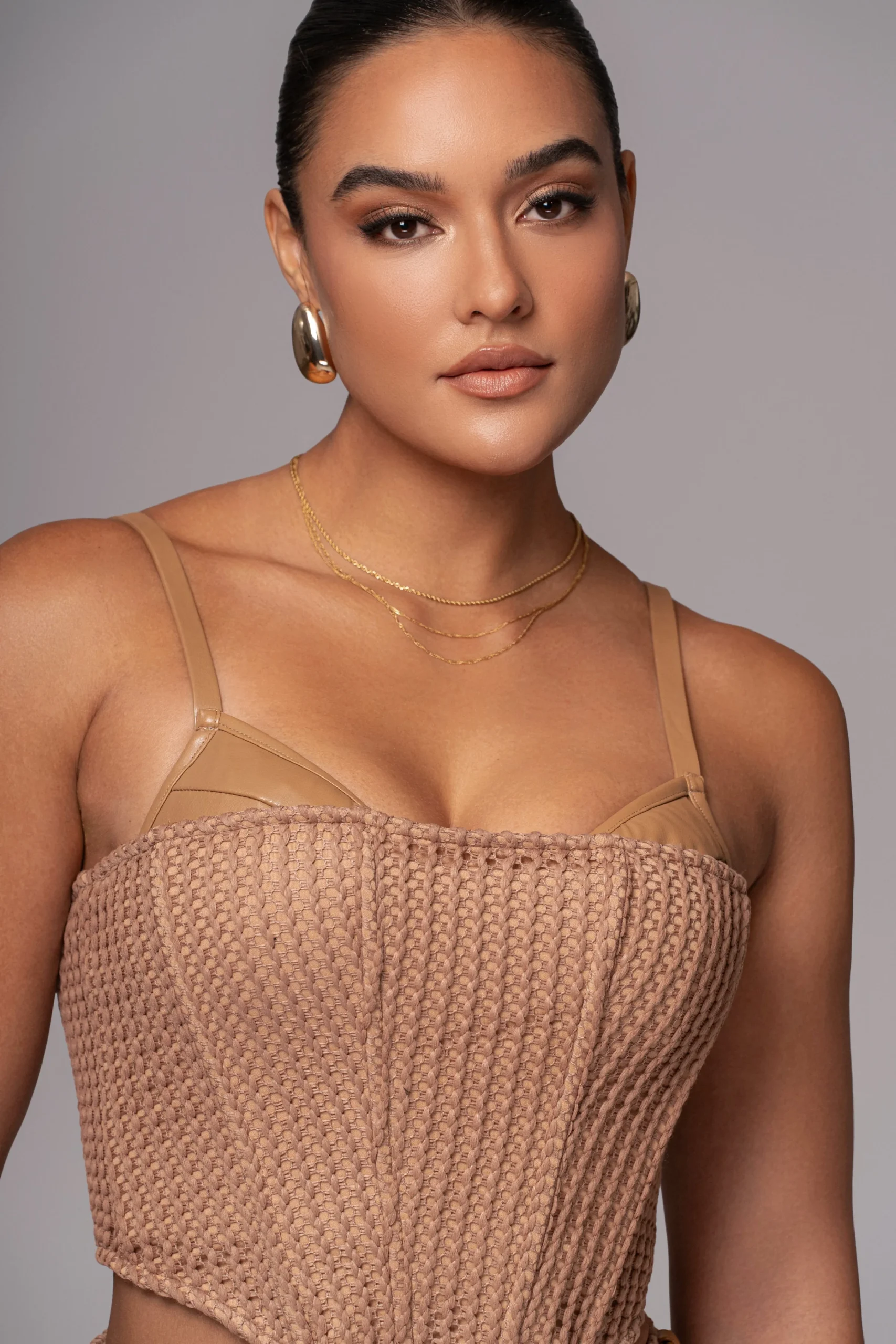 tan_textured_harley_corse_5.webp JLUXLABEL Tan Textured Harley Corset Top