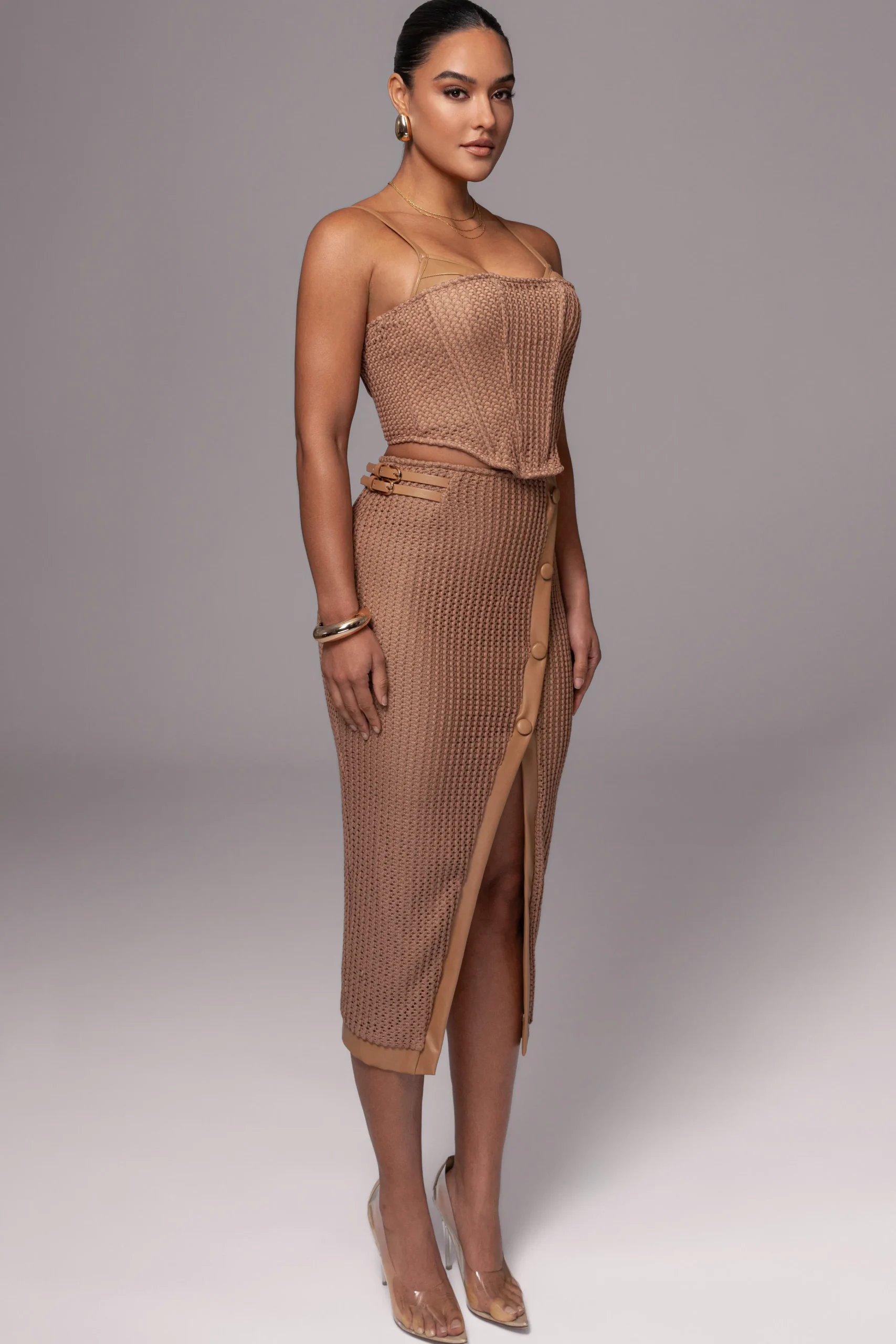 tan_textured_mystique_mid_12.webp JLUXLABEL Tan Textured Mystique Midi Skirt
