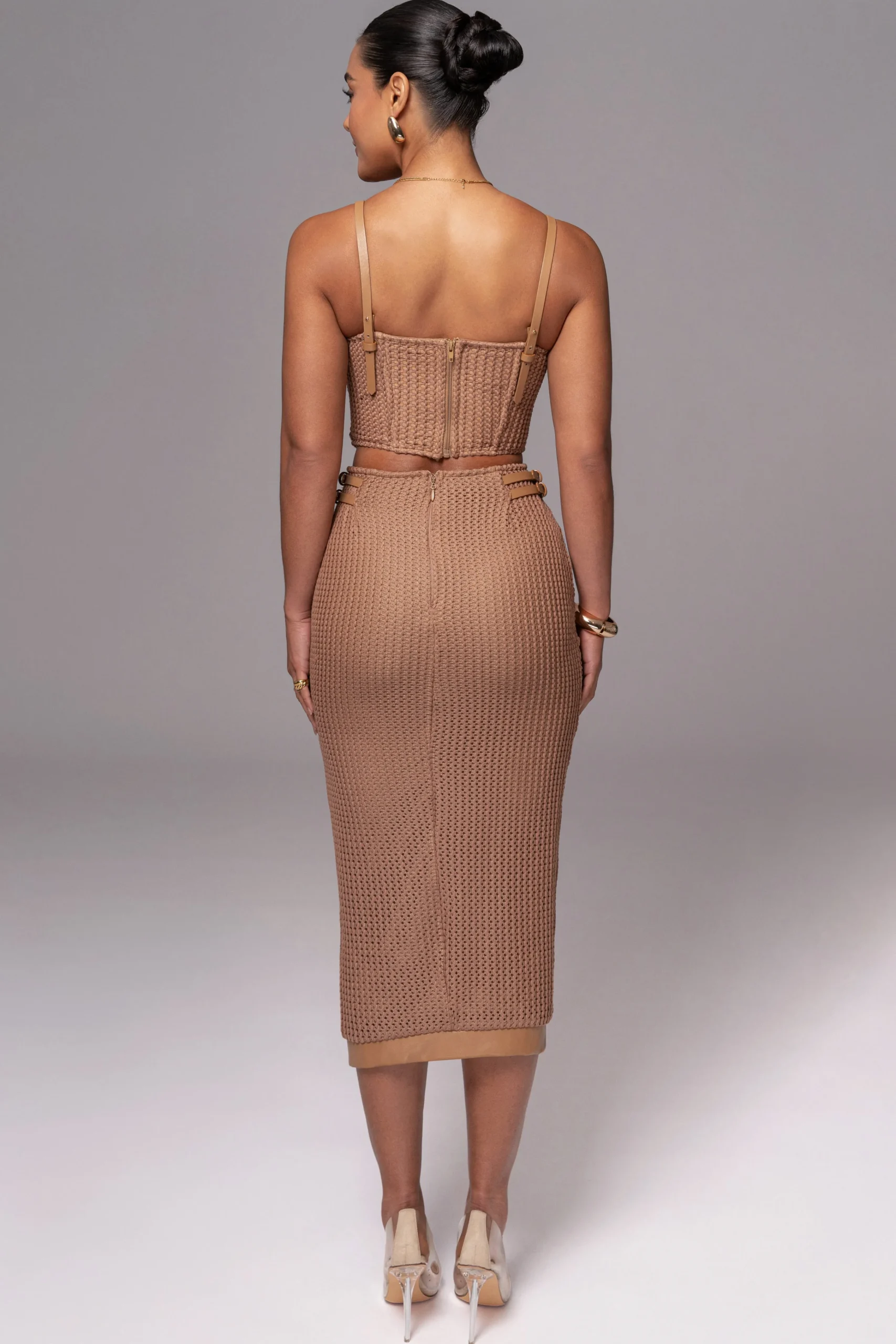 tan_textured_mystique_mid_14.webp JLUXLABEL Tan Textured Mystique Midi Skirt