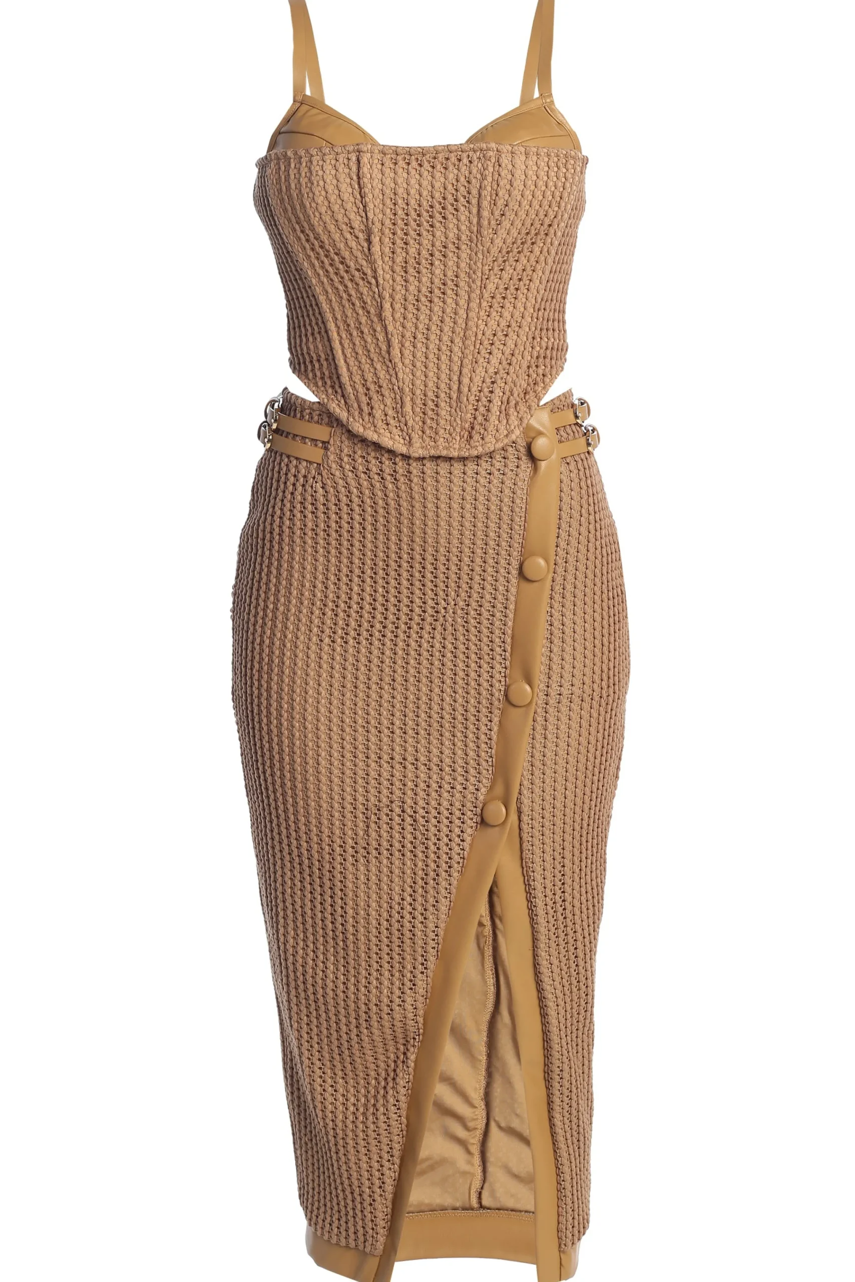 tan_textured_mystique_mid_2.webp JLUXLABEL Tan Textured Mystique Midi Skirt