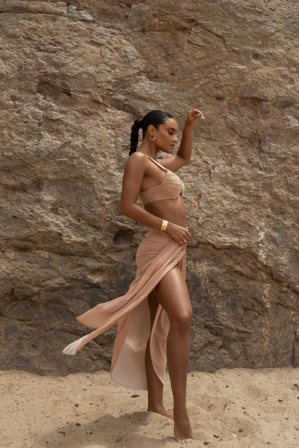 JLUXLABEL Tan Uncharted Waters Sarong