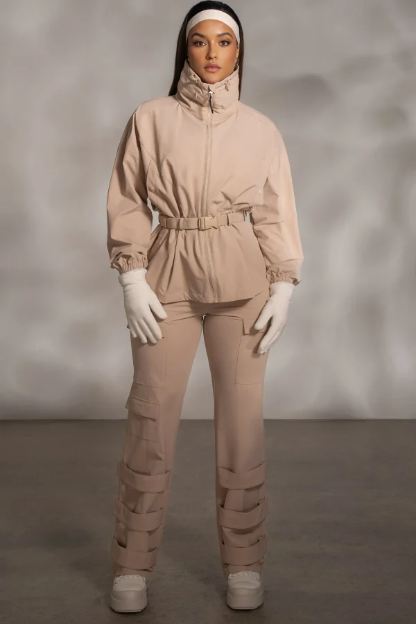 JLUXLABEL Tan Willow Belted Jacket