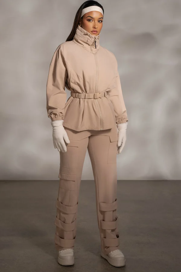 JLUXLABEL Tan Willow Belted Jacket