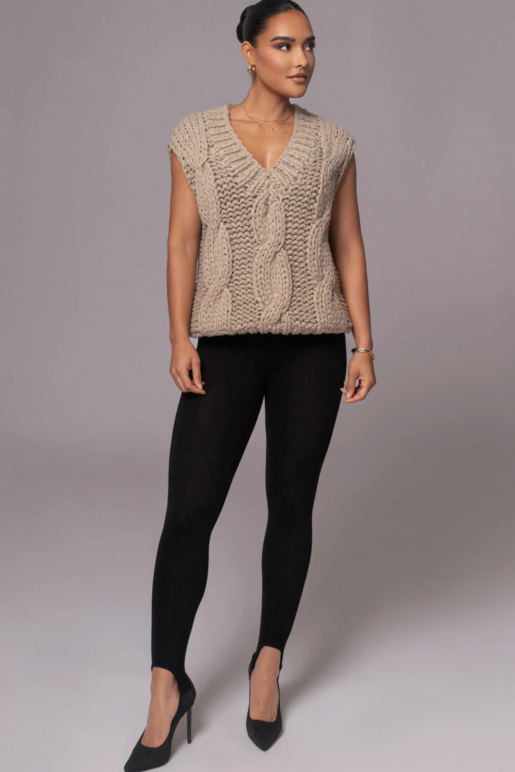 taupe_mari_cable_knit_ves_2.webp JLUXLABEL Taupe Mari Cable Knit Vest