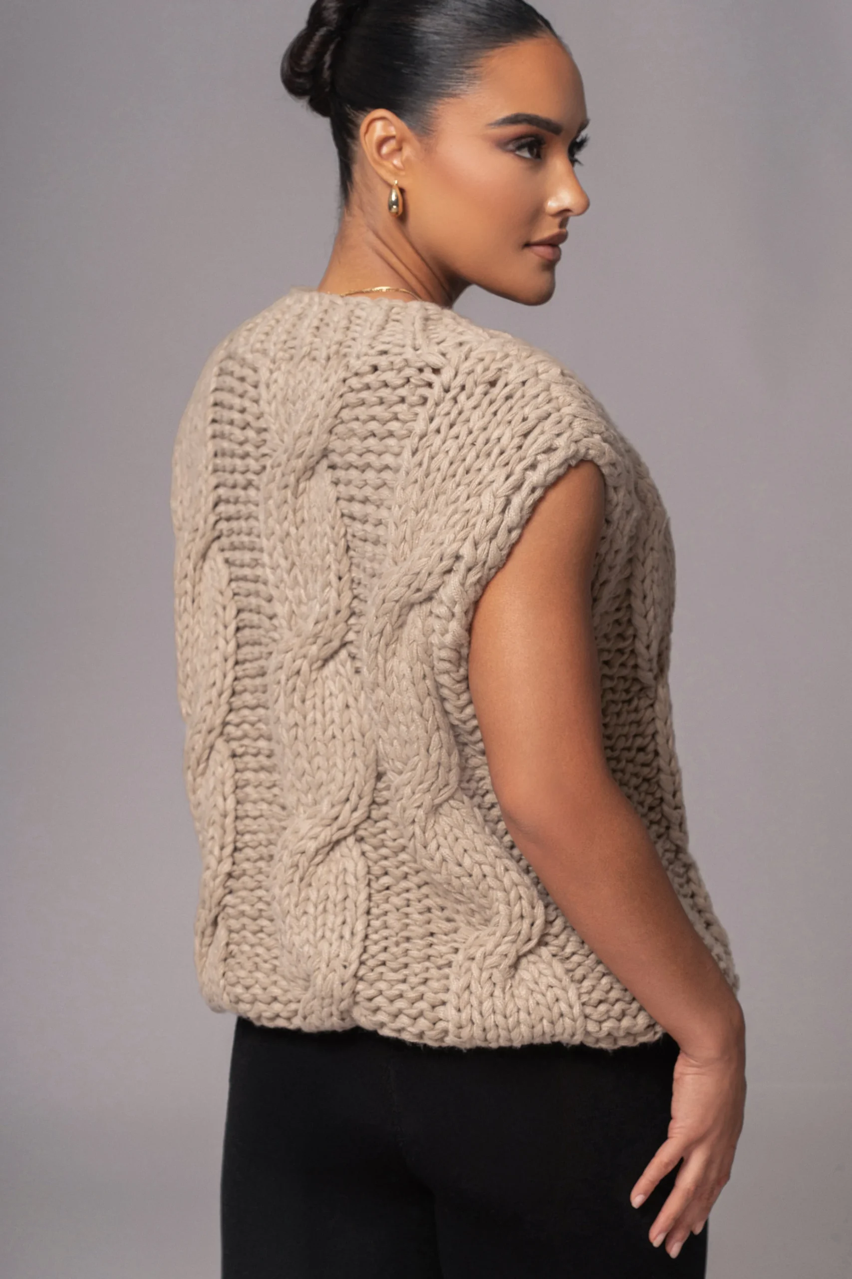 taupe_mari_cable_knit_ves_3.webp JLUXLABEL Taupe Mari Cable Knit Vest