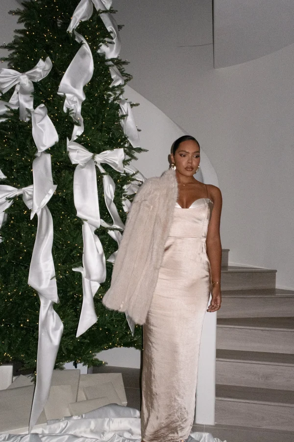 JLUXLABEL Taupe Moment In Time Maxi Dress
