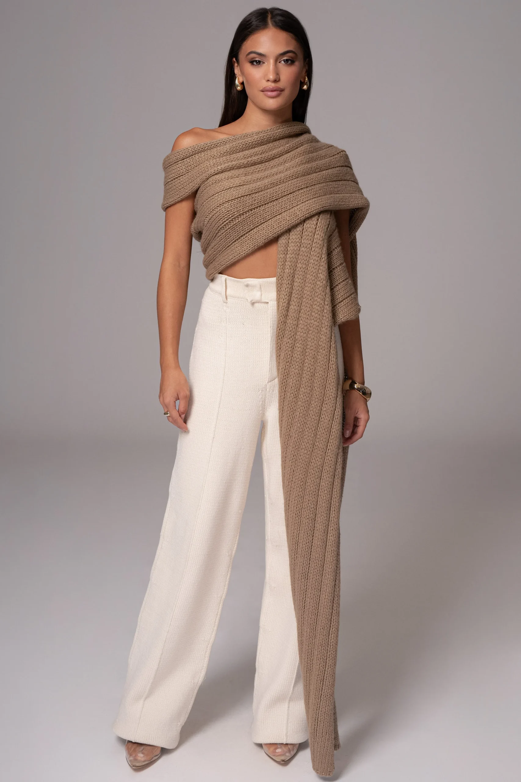 taupe_soft_life_cable_kni_12.webp JLUXLABEL Taupe Soft Life Cable Knit Sweater Top