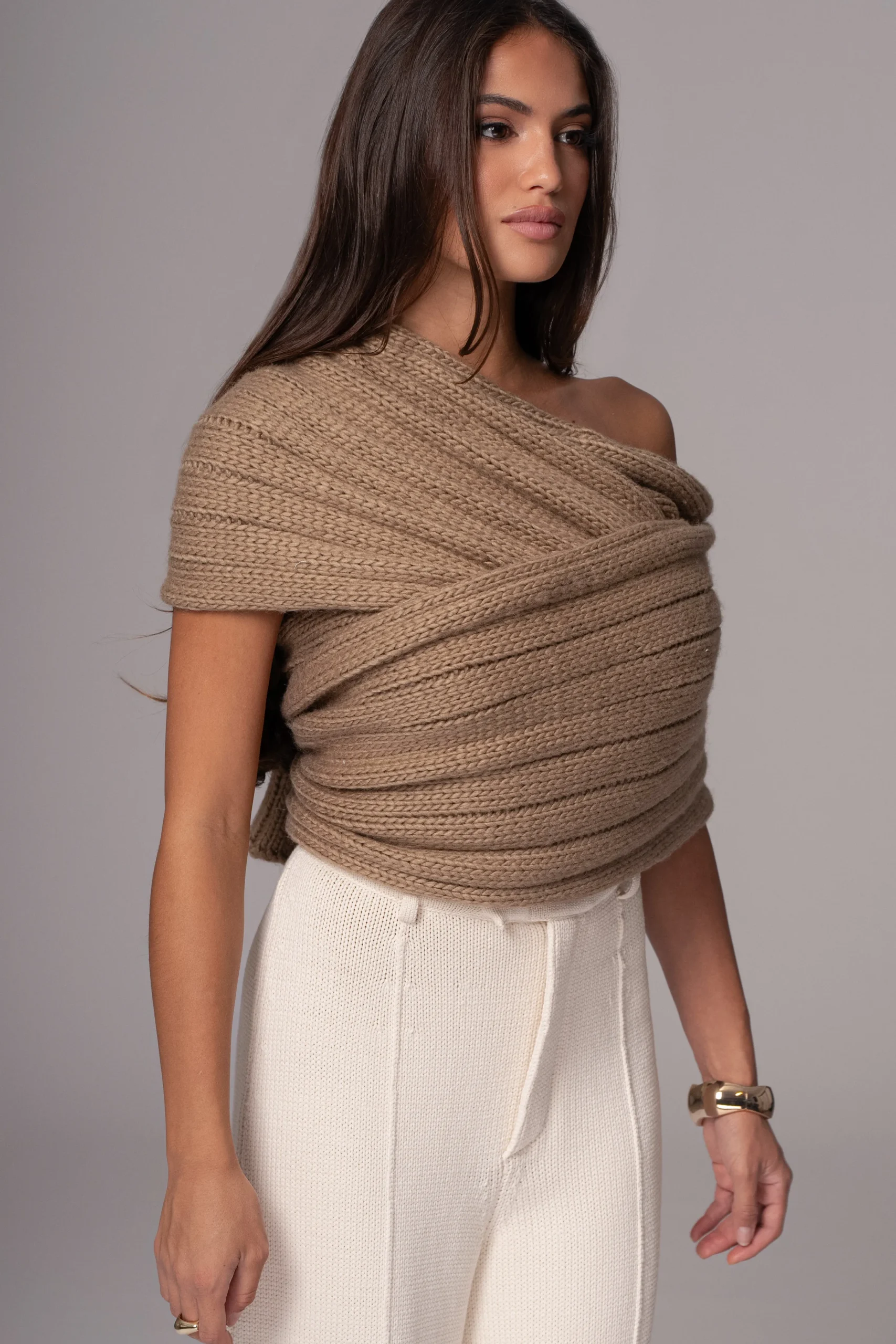 taupe_soft_life_cable_kni_13.webp JLUXLABEL Taupe Soft Life Cable Knit Sweater Top
