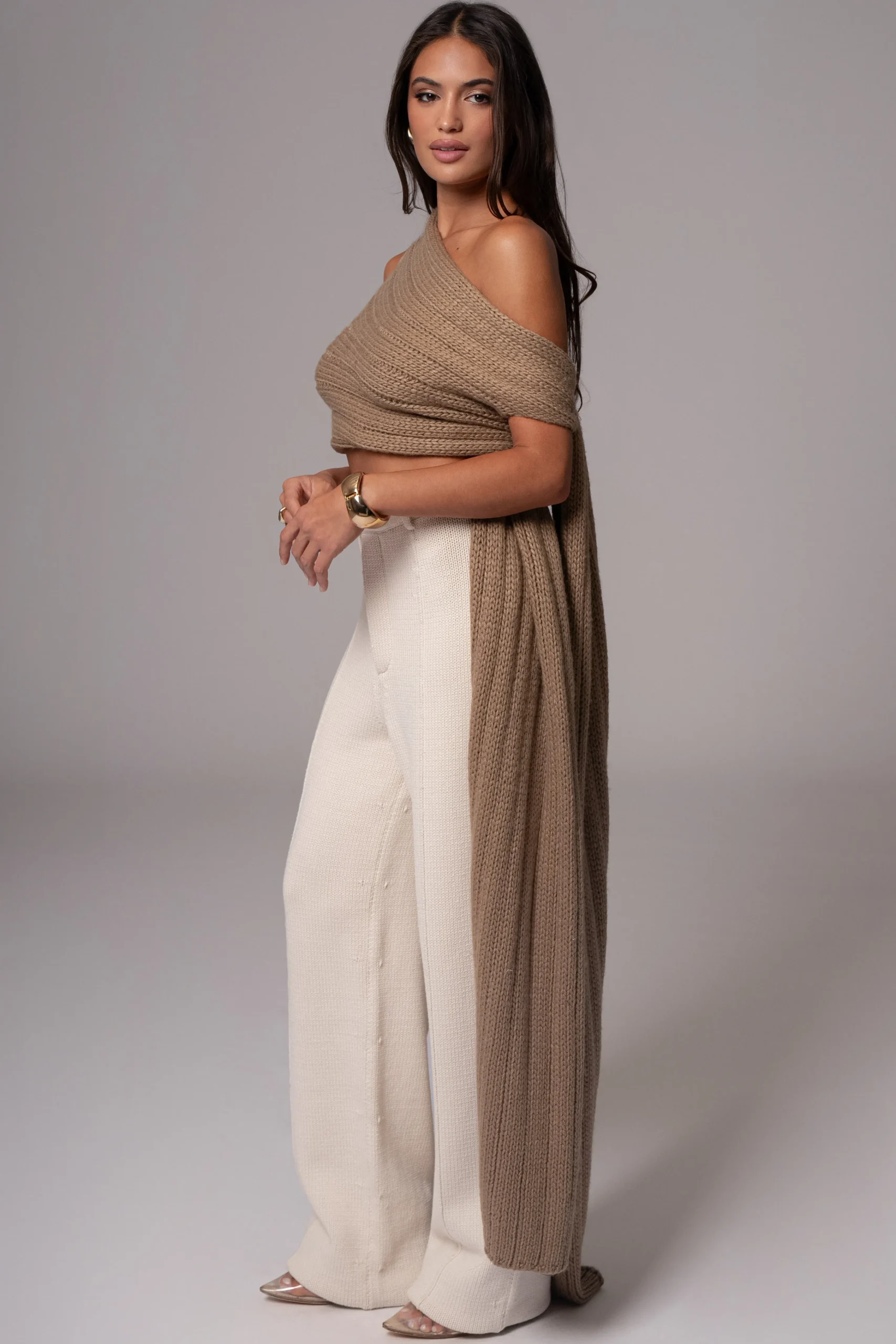 taupe_soft_life_cable_kni_15.webp JLUXLABEL Taupe Soft Life Cable Knit Sweater Top