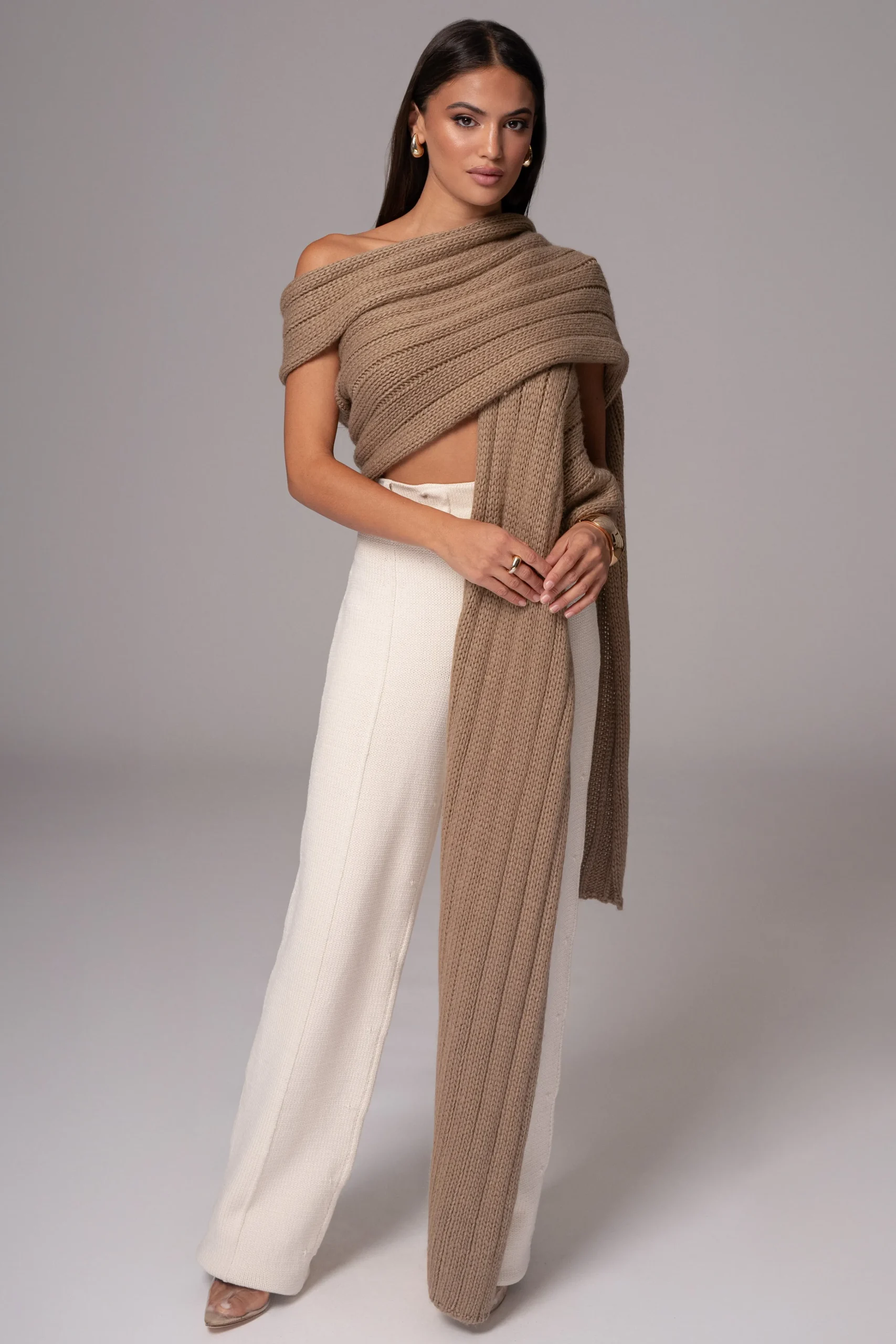 taupe_soft_life_cable_kni_8.webp JLUXLABEL Taupe Soft Life Cable Knit Sweater Top