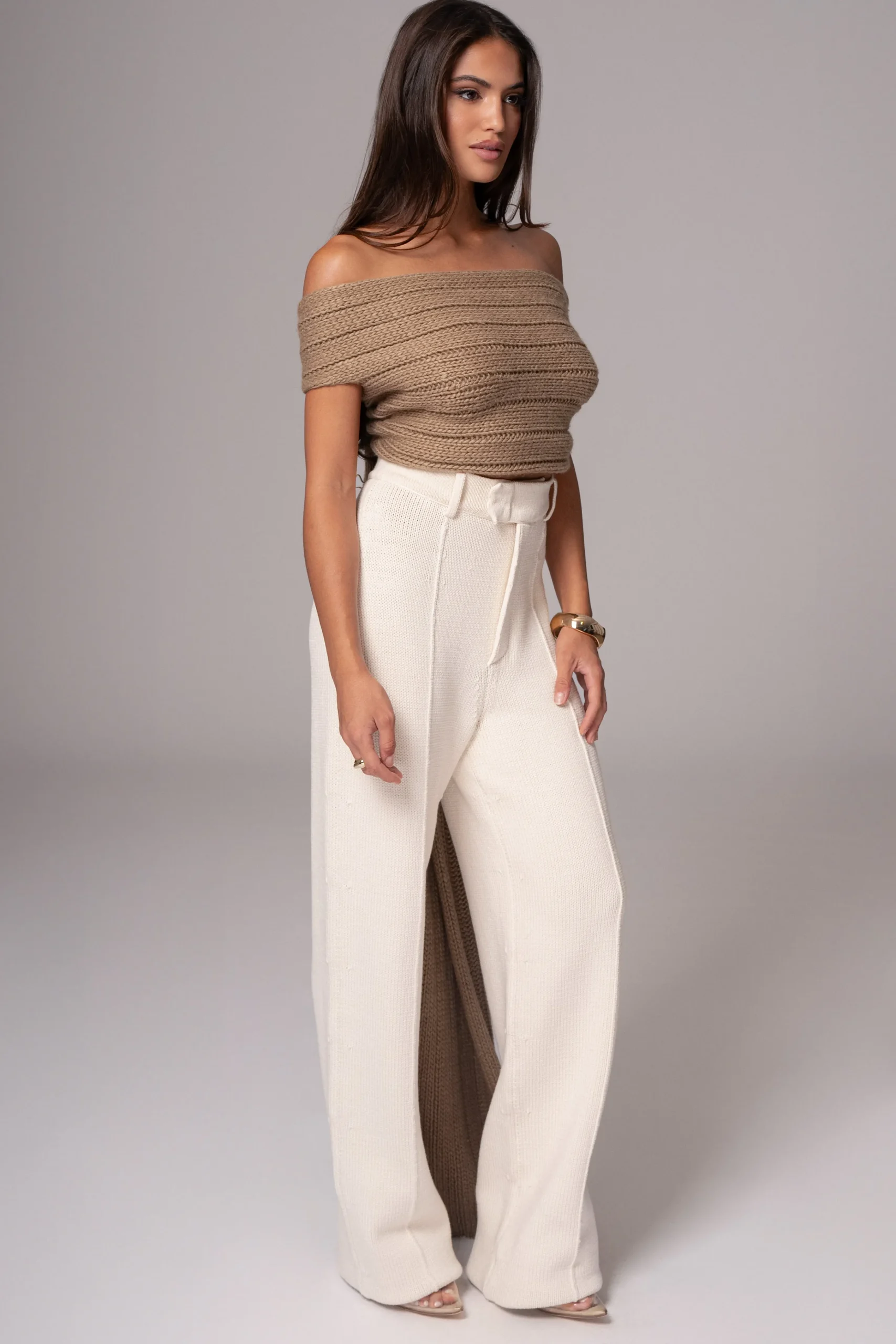 taupe_soft_life_cable_kni_9.webp JLUXLABEL Taupe Soft Life Cable Knit Sweater Top
