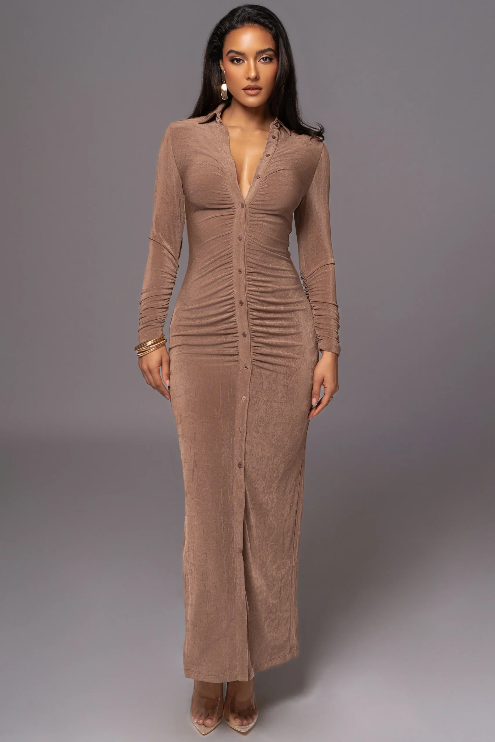 taupe_zahra_button_front__3.webp JLUXLABEL Taupe Zahra Button Front Maxi Dress