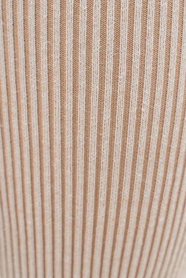 JLUXLABEL Taupe/White Faya Ribbed Pants