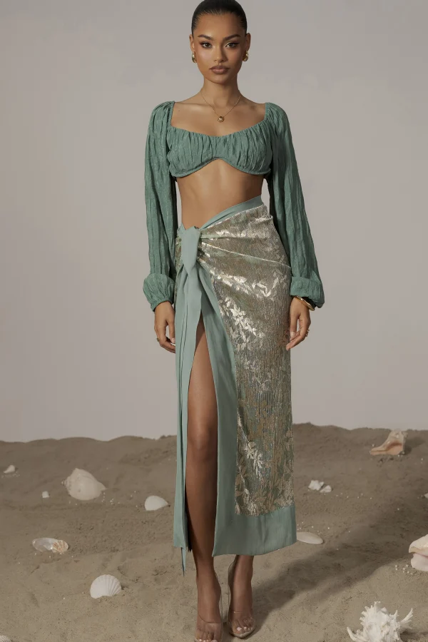 JLUXLABEL Teal Carey Long Sleeve Top