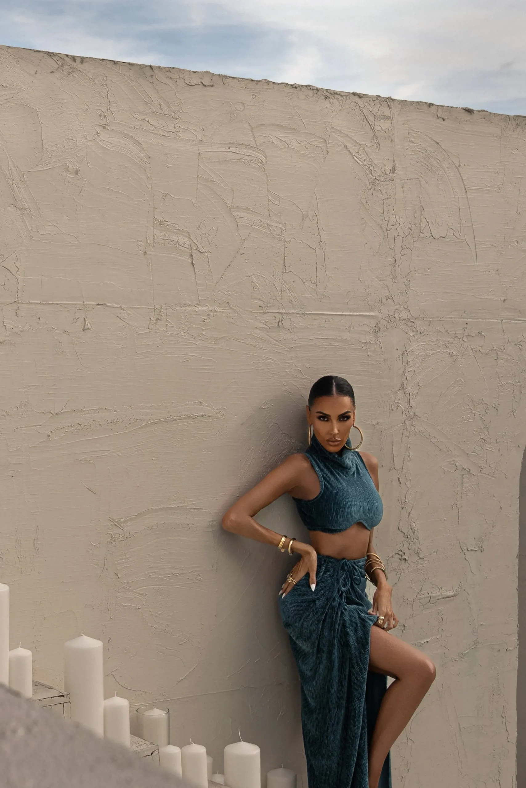 teal_chosen_one_velvet_sk_17.webp JLUXLABEL Teal Chosen One Velvet Skirt Set