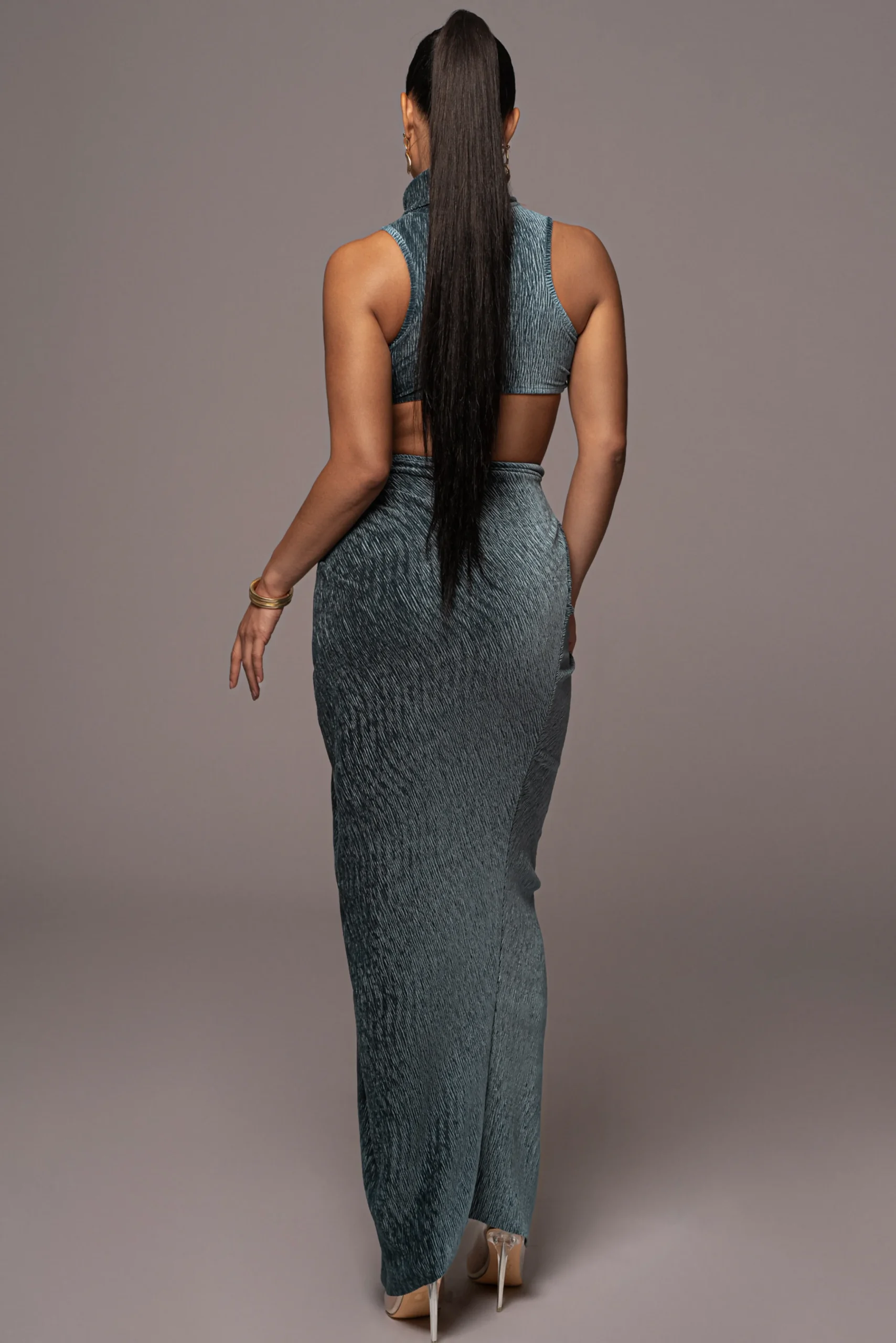 teal_chosen_one_velvet_sk_20.webp JLUXLABEL Teal Chosen One Velvet Skirt Set
