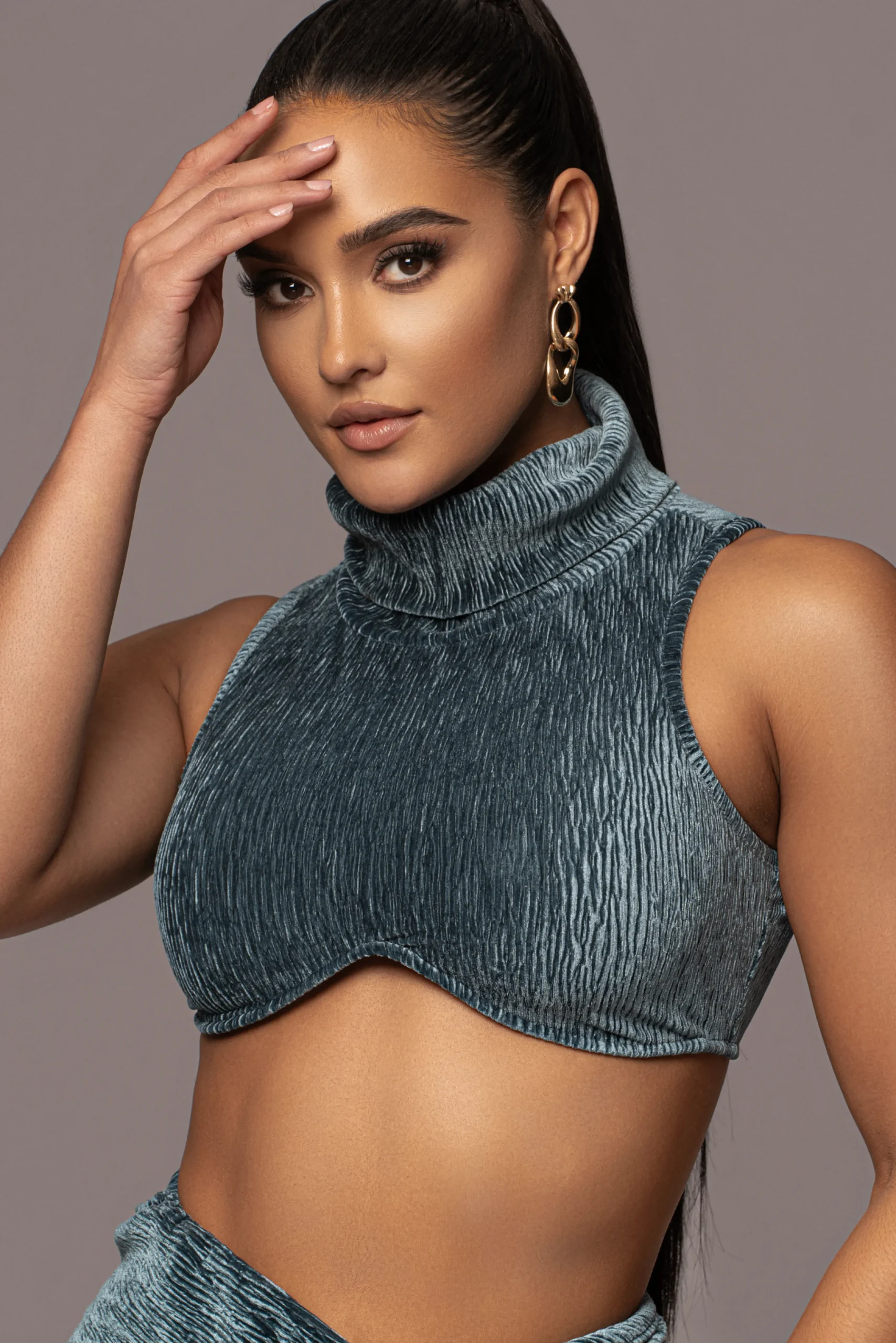 teal_chosen_one_velvet_sk_9.webp JLUXLABEL Teal Chosen One Velvet Skirt Set